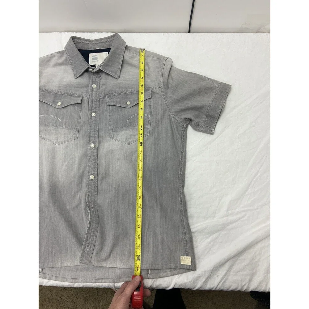 G Star Raw Button Up Shirt Youth Boys Large Work Shirt Short Sleeve Skater